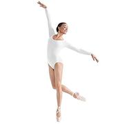 Bloch Dance Lepsi Maillot de Manga Larga para Mujer, Mujer, Lepsi - Maillot de Manga Larga, L5609, Blanco, M
