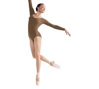 Bloch Dance Lepsi Microlux - Leotardo de Manga Larga para Mujer, Almendra, Talla S