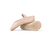 Bloch Dansoft - Pantuflas de ballet para niñas, zapatos de ballet de cuero de suela completa con cordón elástico ajustable y forro de algodón suave, duraderas, cómodas y cómodas para niños, Rosa, 11.5