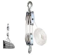 Block and Tackle, de polea de polipasto de cable, de elevación de polea | Polea de elevación de cuerda resistente, resistencia a la rotura de 2200lb, de bloque de rueda y