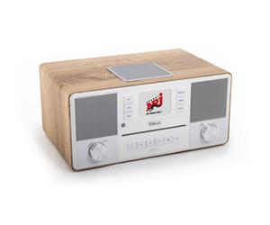 Block Aurora sistema estéreo con altavoces integrados para un sonido potente en nogal