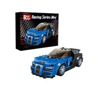 Block Builder Bugatti Conjunto de Bloques de construcción de Coche de Carreras (237 Piezas). Bloques de construcción de Coche de Carreras para niños y Adultos (Azul).