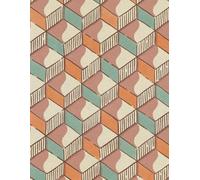 Block Design Notebook - Plaster/eucalyptus/coral - Large 8.5x11 Lined Journal - 120 Pages, Matt Soft Cover - Geometric Print Design: Beautiful A4 ... Pages, Matt Finish with bright clear colors