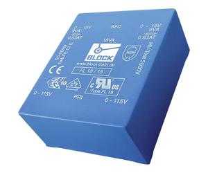 Block FL 8/12 Transformador para PCB 2x115V 2x12V AC 8VA 333mA