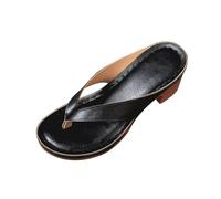 Block Heel Flip Flops for Women Orthopedic Slides Sandals with Arch Support Ladies Open Toe Wide Fit Walking Sandals Women's Diabetes Sandals for Plantar Fasciitis Summer Beach Slip on Clogs