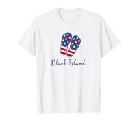 Block Island Beach Rhode Island USA American Flip Chanclas Camiseta