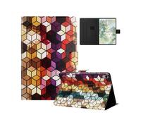 (Block, Multicolor) For iPad mini (2021) Case Pattern Printed Stand Litchi Texture Leather Tablet Cover with Card Slots