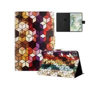 (Block, Multicolor) For iPad Pro 11 (2024) Case Pattern Printed Stand Litchi Texture Leather Tablet Cover with Card Slot
