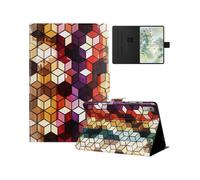 (Block, Multicolor) For Lenovo Tab P11 Gen 2 TB-350 Case Pattern Printed Stand Litchi Texture Leather Tablet Cover with