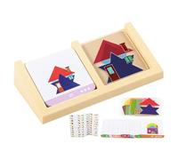 Block Puzzle, Geometric Games, PVC Material Portable Shape Matching Transparent Compact Creative Strong Build Sturdy Base, Puzzle Toys for Kids Home Present Entertainment, 5.51 x 2.60 x 1.18Inches