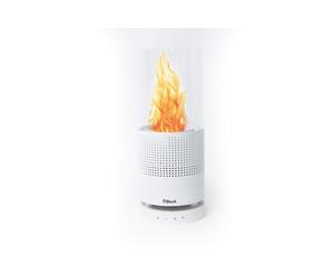 Block The Flame altavoz Bluetooth inalámbrico con fuego de mesa para crear un ambiente acogedor en color blanco