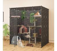 Block Wind Jaula para Gatos Casa Grande para Mascotas Interior De Bricolaje Casa para Animales Pequeños, Recinto para Gatos Extraíble, Fácil De Montar Adecuado para Gatos, Conejos, Cachorro