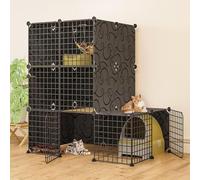 Block Wind Jaula para Gatos Casa Grande para Mascotas Interior De Bricolaje Casa para Animales Pequeños, Recinto para Gatos Extraíble, Fácil De Montar Adecuado para Gatos, Conejos, Cachorros