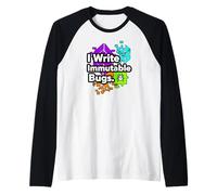 Blockchain Developer Funny I Write Immutable Bugs Camiseta Manga Raglan