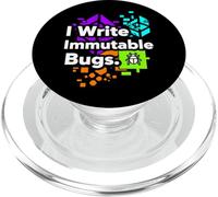 Blockchain Developer Funny I Write Immutable Bugs PopSockets PopGrip para MagSafe