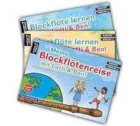 Blockflöte lernen mit Lotti & Ben - Band 1 und 2 + Meine Blockflötenreise im Set!: Die Blockflötenschule für Kinder - der superleichte Einstieg (inkl. Klavierbegleitung, QR-Codes + Audio-Download)
