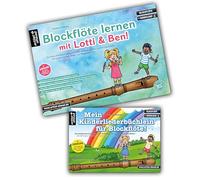 Blockflöte lernen mit Lotti & Ben + Mein Kinderliederbüchlein für Blockflöte im Set!: Die Blockflötenschule für Kinder - der superleichte Einstieg (inkl. Klavierbegleitung, QR-Codes + Audio-Download)