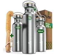 Blockhütte Botella Agua Acero Inoxidable I 500ml Botella de Agua, Cantimplora Acero Inoxidable I Water Bottle Apta para Lavavajillas I Garrafa Termica, Termo, para Deportes y Ocio