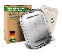 Blockhuette Fiambrera Acero inoxidable infantil Con 3 Compartimentos 800ml - Lunch Box Hermetica - Metálico Infantil y Adulto - Lunch box niños y Trabajo - Sin BPA - Oficina