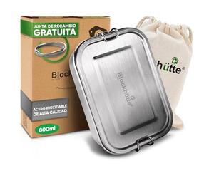 Blockhuette Fiambrera Acero inoxidable infantil Con 3 Compartimentos 800ml - Lunch Box Hermetica - Metálico Infantil y Adulto - Lunch box niños y Trabajo - Sin BPA - Oficina