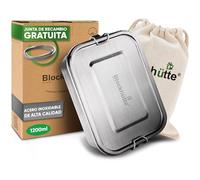 Blockhütte Fiambrera de Acero inoxidable de Primera Calidad 1200ml - Con Divisores y Anillo de Cierre de Repuesto - Fiambrera Bento Con Separador a Prueba de Fugas - Fiambrera Camping