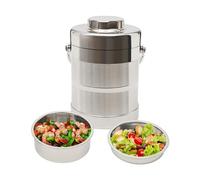 Blockhütte - Recipiente térmico de acero inoxidable de 1 L, para mantener la comida caliente, a prueba de fugas, termo con tenedor para niños, adultos, arroz, sopa de frutas, oficina, escuela