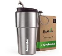 Blockhütte Termo Café Personalizado 500ml - Junta de Repuesto, 10h Frío | Coffee Cup to Go Adultos para Oficina & Almuerzo - Termo Café Antigoteo, Hermético con Snap Lid, 6h Caliente