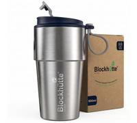 Blockhütte Termo de Agua 500ml - Inoxidable, 10h Frío, Hermético | Taza Termo Café para Llevar Adultos para Viaje & Sobre la Marcha - Travel Mug, 6h Caliente, Junta de Repuesto, Lavavajillas