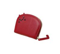 Blocking Leather Wallet for Women Women's Genuine Leather Credit Card Holder Ladies Small Blocked Accordion Wallets with Stainless Steel Zipper Woman Compact Accordian ID Cards Bag