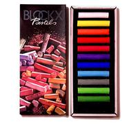 Blockx - Juego de 12 tizas pastel de colores brillantes en caja fina, hechas a mano con pigmentos puros, colores vibrantes con alta opacidad