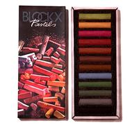 Blockx - Juego de 12 tizas pastel de colores brillantes y oscuros en caja fina, hechas a mano con pigmentos puros, colores vibrantes con alta opacidad