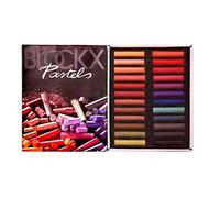 Blockx - Juego de 24 lápices de colores pastel brillantes y oscuros en caja fina, hechos a mano con pigmentos puros, colores vibrantes con alta opacidad