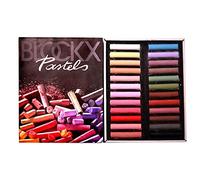 Blockx - Juego de 24 tizas pastel para artistas, colores brillantes en caja fina, hechas a mano con pigmentos puros, colores vibrantes con alta opacidad