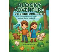 Blocky Adventure Coloring Book for Kids Ages 4-8: Fun Cube-Style Coloring Pages for Boys & Girls - One Picture Per Page