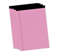 Blocs de Notas Legales con Rayas Anchas, Tamaño A4, Coloridos, Encuadernación Superior Fácil de Rasgar para Notas de Clase, Reuniones de Oficina, Paquete de 4 (4 piezas 21,4x29,6 cm 50