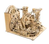 BlocteckToy Rompecabezas de madera 3D, modelo Sky Island, hecho a mano, montaña rusa de mármol con pendiente ajustable, 1102 kits de modelo de madera para adultos y jóvenes para construir