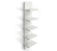 Bloddream Estantes de Pared de 5 Niveles, Color Blanco, Estante de Columna Vertical Flotante de Almacenamiento para decoración del hogar, Organizador de diseño de Torre Alta, estantería utilitaria