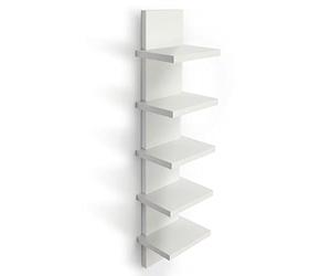Bloddream Estantes de Pared de 5 Niveles, Color Blanco, Estante de Columna Vertical Flotante de Almacenamiento para decoración del hogar, Organizador de diseño de Torre Alta, estantería utilitaria