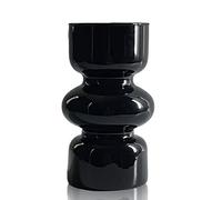 BLOFLO - Jarrón hidropónico de Vidrio Negro, jarrón de Vidrio de 17,8 cm para Flor, jarrones Florales geométricos Modernos de Tres Capas para Oficina en casa, decoración de Mesa de Boda (Negro)