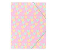 B'LOG HEARTS Folio A4 - Carpeta elástica (3 solapas, 2 unidades, 2 diseños)