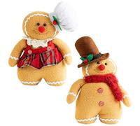 Blogiiup Almohada de Pan de Jengibre, Decoraciones navideñas de Pan de Jengibre 2pcs 11 en una Pareja de Navidad de Navidad con Ropa Linda para niños Adultos, decoración