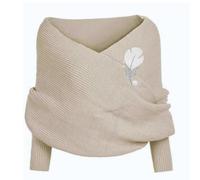BLOHDI Bufanda de punto con mangas, suéter de punto para mujer, bufanda de invierno, bufanda de ganchillo de punto cálido con mangas, café, 220cm x 42cm