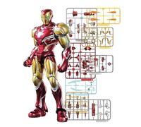 BLOKEES Kits de modelo Champion Class Marvel Infinity Saga Iron Man Mark LXXXV EX, kit de modelo articulado de 167 piezas con acabado metálico, piezas de efectos, base de exhibición, montaje sin