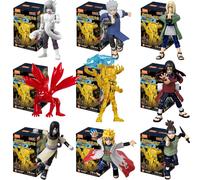 BLOKEES Original NARUTO V05 V04 Chakra Mode Sasuke Gaara Kurama Shikamaru Caja Sorpresa Figuras de Acción Ensambladas Juguetes Modelo Regalo V04 9Pcs BOX