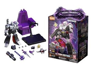 BLOKEES Transformers G1 Megatron Action Edition 02 - Kit de Modelo para niños a Partir de 12 años, Robot de 18 cm con 45 articulaciones móviles, función de luz, Juego de Accesorios con Trono, Modelo