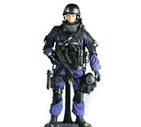 BLOKZ Figuras de acción de soldado de 12 pulgadas, juego de soldado de policía flexible de 1/6 con accesorios, modelo SWAT de gran detalle, regalo - Atacante