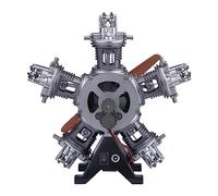 BLOKZ Kit de motor radial de metal, motor de avión de 5 cilindros a escala 1:6, kit de maquinaria eléctrica de simulación para experimentos de física, juguetes (más de 230 piezas)
