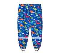 BLOMDES Pantalones Impermeables para niños Niños pequeños Pantalones Impermeables Dinosauer Azul para 7-8 años