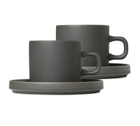 blomus 2 Tazas de café con plato Pilar Agave green