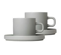 blomus 2 Tazas de café con plato Pilar Mirage grey